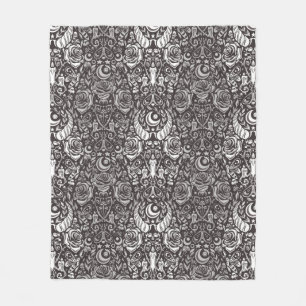 Gotisch monochroom patroon fleece deken