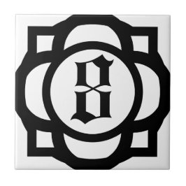 Gotisch nummer of letter tegeltje