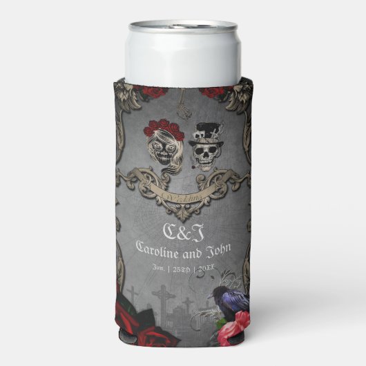 Gotisch ontwerp met coole schedels (Seltzer Voorkant)