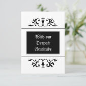 gotisch Ornament zwart-wit bruiloft Bedankkaart (Staand voorkant)