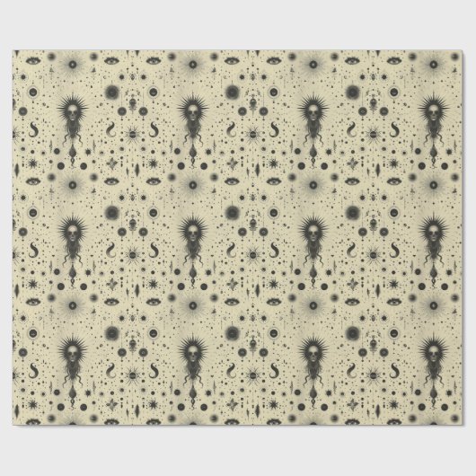 Gotisch papier in crème en zwart (Vlak)