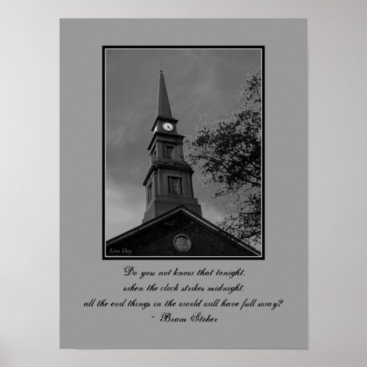 Gotisch Poster van 'The Tower Clock' (Voorkant)