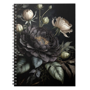 Gotisch Roos arrangement zwarte bloem Notitieboek