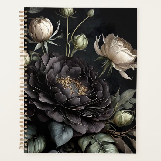 Gotisch Roos arrangement zwarte bloem Planner (Voorkant)