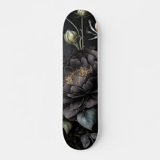 Gotisch Roos arrangement zwarte bloem Skateboard (Voorkant)