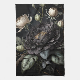 Gotisch Roos arrangement zwarte bloem Theedoek