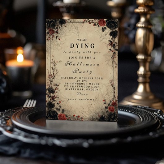 Gotisch Roos Cobweb Halloween feest Kaart