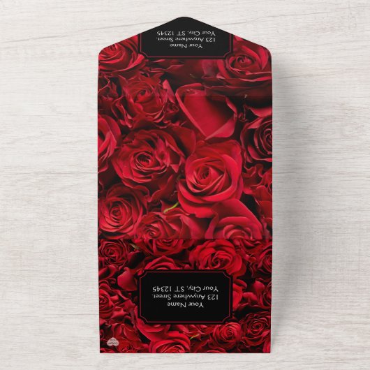 Gotisch Roos in één weddenschap All In One Uitnodiging (Buitenkant)