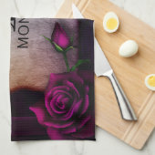 Gotisch Roos, kaars, en het Monogram van het Geper Theedoek (Quarter Fold)