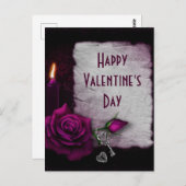 Gotisch Roos, kaars en Valentijnsdag Briefkaart (Voorkant / Achterkant)