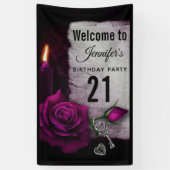 Gotisch Roos, kaarsen, perkamenten en andere aardb Spandoek (Verticaal)