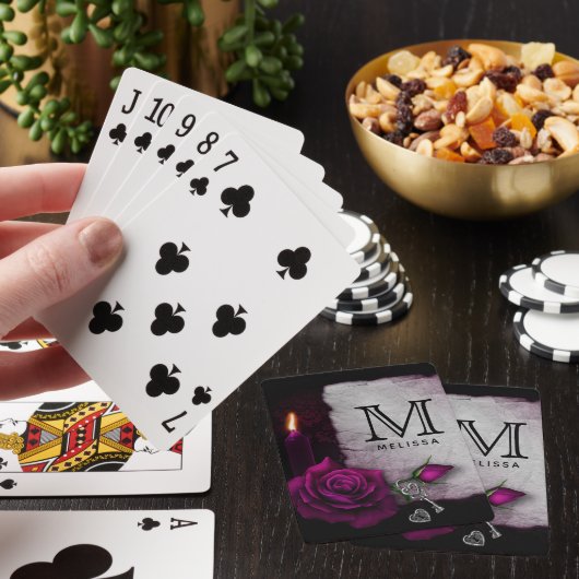 Gotisch Roos, kaarsen, perkamenten en locketmonogr Pokerkaarten (Insitu)