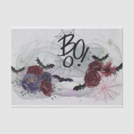 Gotisch Roos met Boo Halloween-papier Tissuepapier