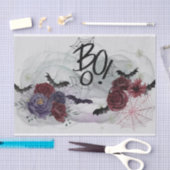 Gotisch Roos met Boo Halloween-papier Tissuepapier (Craft)