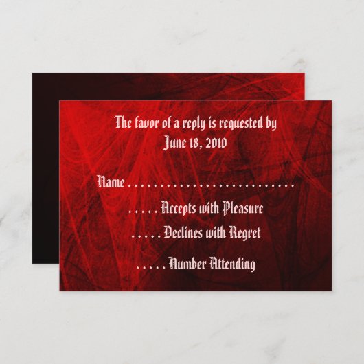 Gotisch Roos RSVP-kaarten RSVP Kaartje (Voorkant / Achterkant)