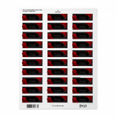 Gotisch Roos Zwart en Rood Bruiloft Labels (Full Sheet)