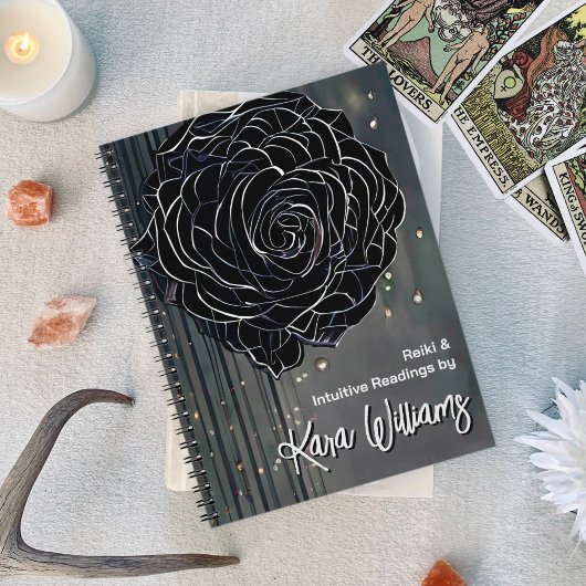 Gotisch Roos Zwart & Grijs Intuïtieve Lezingen Tar Notitieboek