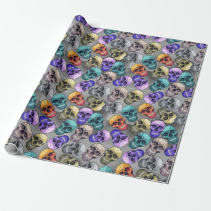 Gotisch Schedel Halloween Patroon Cadeaupapier