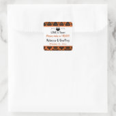 Gotisch Sinaasappel, Zwart Scroll Hart Bruiloft St Vierkante Sticker (Tas)