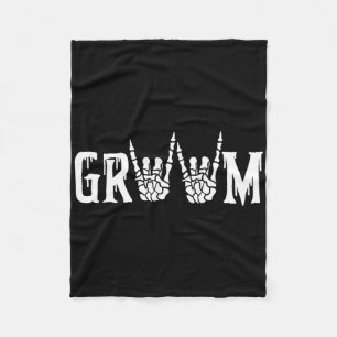 Gotisch skelet bruidegom bruiloft net getrouwd Spo Fleece Deken