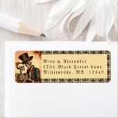 gotisch skelet bruiloft etiket (Insitu)