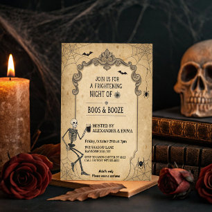 gotisch skelet - Halloweenfeest voor volwassenen Kaart