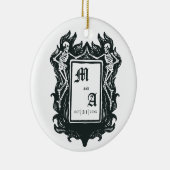 Gotisch Skelet Liefde Initialen Kerstmis Keramisch Ornament (Rechts)