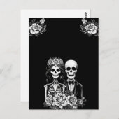 Gotisch skelet paar bloemenbruiloft Briefkaart (Voorkant / Achterkant)