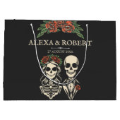 Gotisch skelet rozen koppel bruiloft groot cadeauzakje (Achterkant)