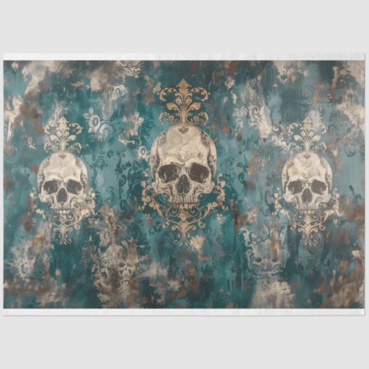 gotisch skelet schedel decoupage tissuepapier (Voorkant)