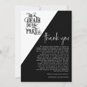 Gotisch tot de dood ons deel foto bruiloft bedankkaart (Voorkant)