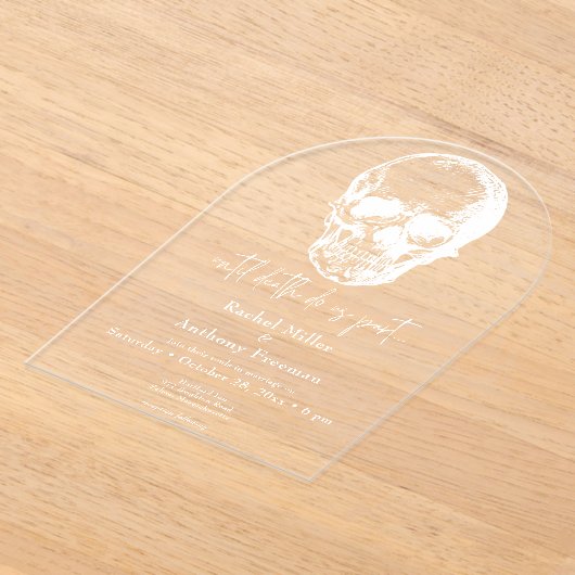 Gotisch tot de dood Skull Arch bruiloft Acryl Uitnodigingen (Laagn)