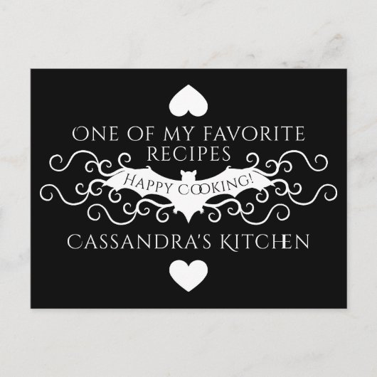 Gotisch vleermuisrecept briefkaart (Voorkant)