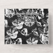 Gotisch zwart Roos Antiek All In One Uitnodiging (Achterkant)