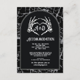 Gotische Accommodatie Wedding Skelet Hart Hand Informatiekaartje