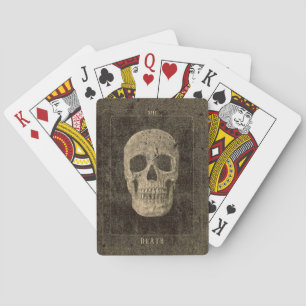 Gotische Antiek Sepia Textuur Schedel Tarot Pokerkaarten