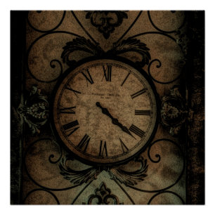  gotische Antiek wandklok Steampunk Perfect Poster