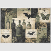  Gotische Apotheek Flessen & Vleermuizen Halloween Tissuepapier (Voorkant)
