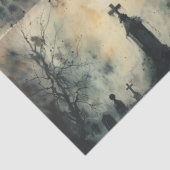 gotische begraafplaats decoupage tissuepapier (Detail)