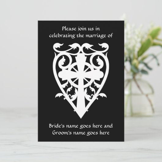 Gotische begraafplaats Keltische kruis in hart in  Kaart (Staand voorkant)