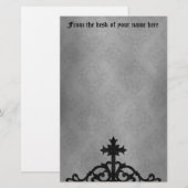 Gotische begraafplaats poort kruis briefpapier (Voorkant / Achterkant)