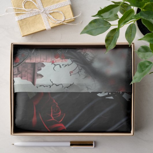 Gotische begraafplaats rozentuin tissuepapier (Geschenk)