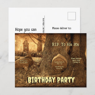 Gotische Begraafplaats Tombstones RIP naar zijn 20 Uitnodiging Briefkaart