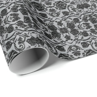Gotische begraafplaats zwart Rozen Pattern Cadeaupapier