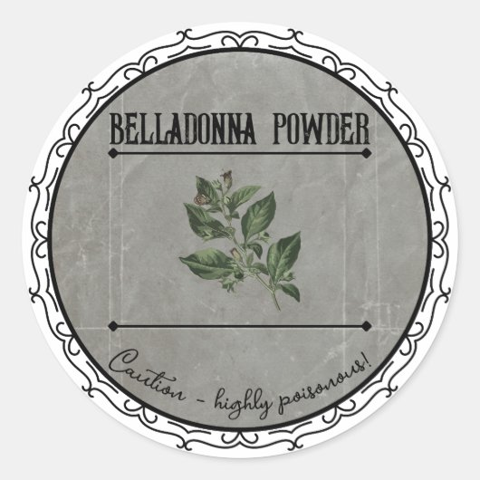  Gotische Belladonna Potion Custom Halloween Ronde Sticker (Voorkant)