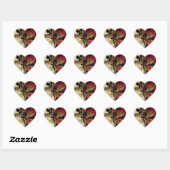 Gotische bij & Rozen Hart Sticker (Vel)