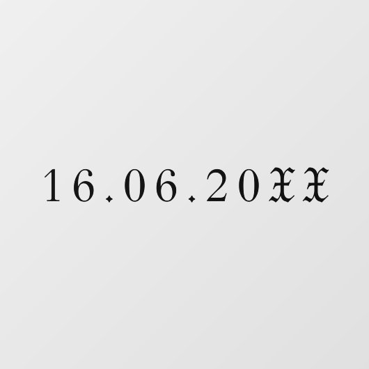 Gotische Blackletter Numerieke datum bruiloft Raamsticker (Vel)