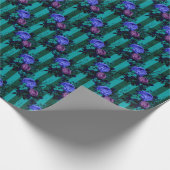 Gotische Blauwe en Paarse Rozen Cadeaupapier (Hoek)