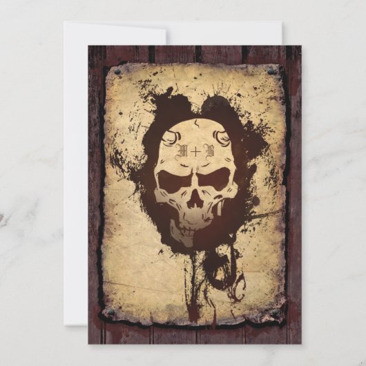 Gotische Bloddy Scull Halloween Party Kaart (Achterkant)