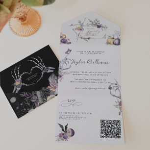 gotische bloem Spooky Sixteen Foto All In One Uitnodiging